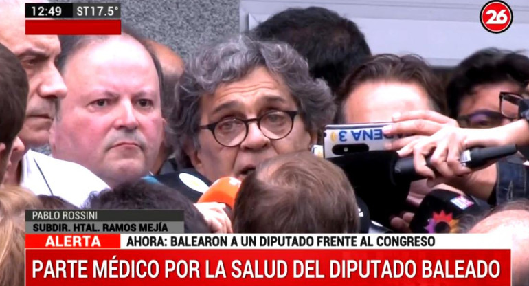 Ataque a diputado Héctor Olivares, parte médico, Canal 26