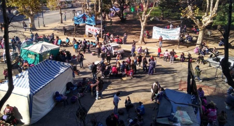 Protesta de trabajadores en la Municipalidad de Mar del Plata