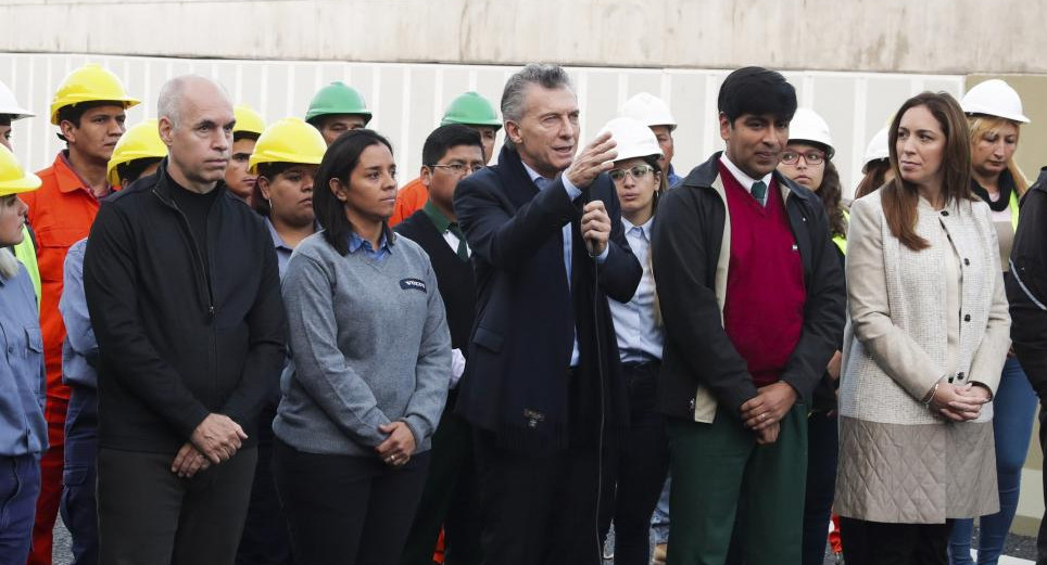 Mauricio Macri, Horacio Larreta y María Eugenia Vidal - Agencia NA Inauguración de del Paseo del Bajo