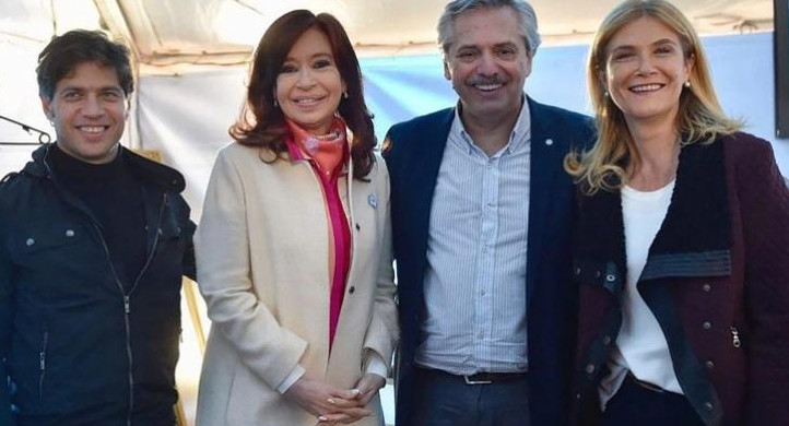 Axel Kicillof. Cristina Kirchner, Alberto Fernández y Verónica Magario 