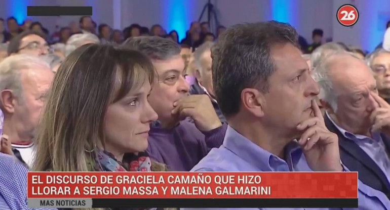 Discurso de Graciela Camaño que emocionó a Sergio Massa y Malena Galmarini (Canal 26)