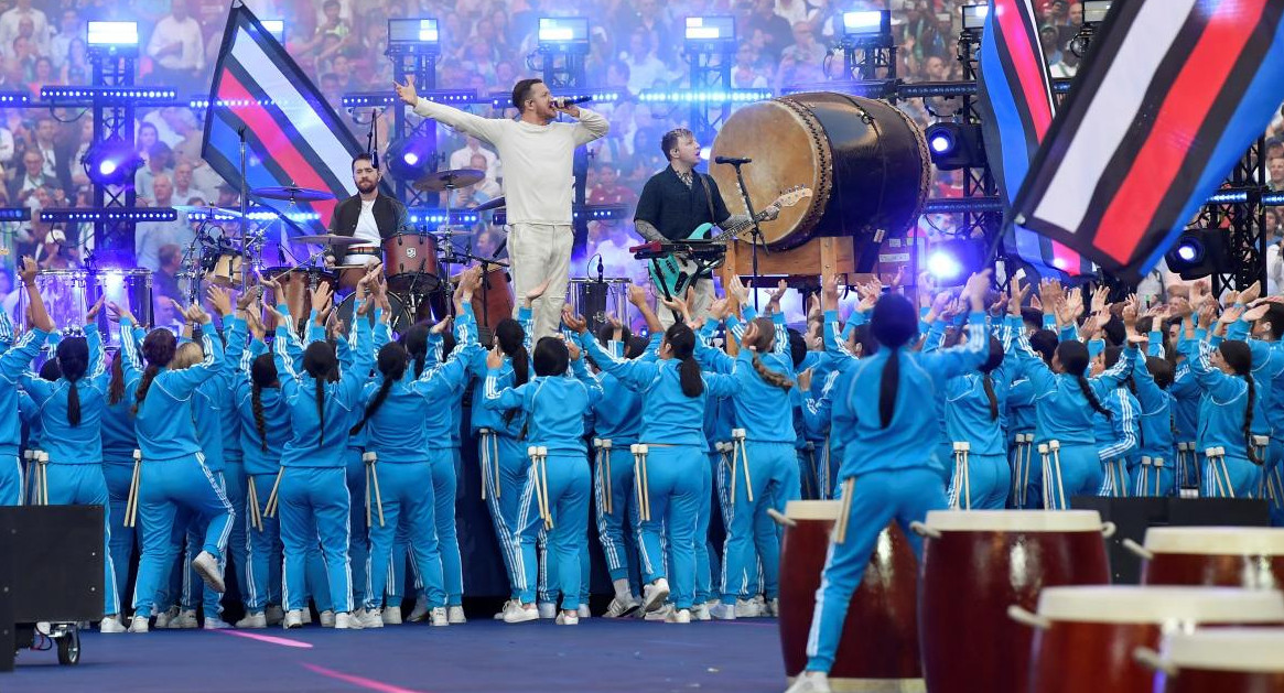 Imagine Dragons en la previa de la final de Champions League (Reuters)