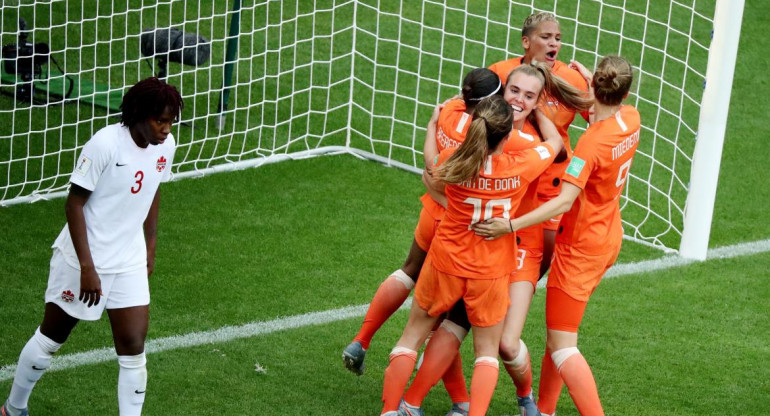 Mundial Femenino 2019: Festejo de Holanda sobre Canadá (Reuters)