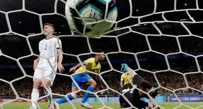 Copa América, Brasil vs Argentina, Selección Argentina, Selección Brasil, gol de Gabriel Jesús, REUTERS	