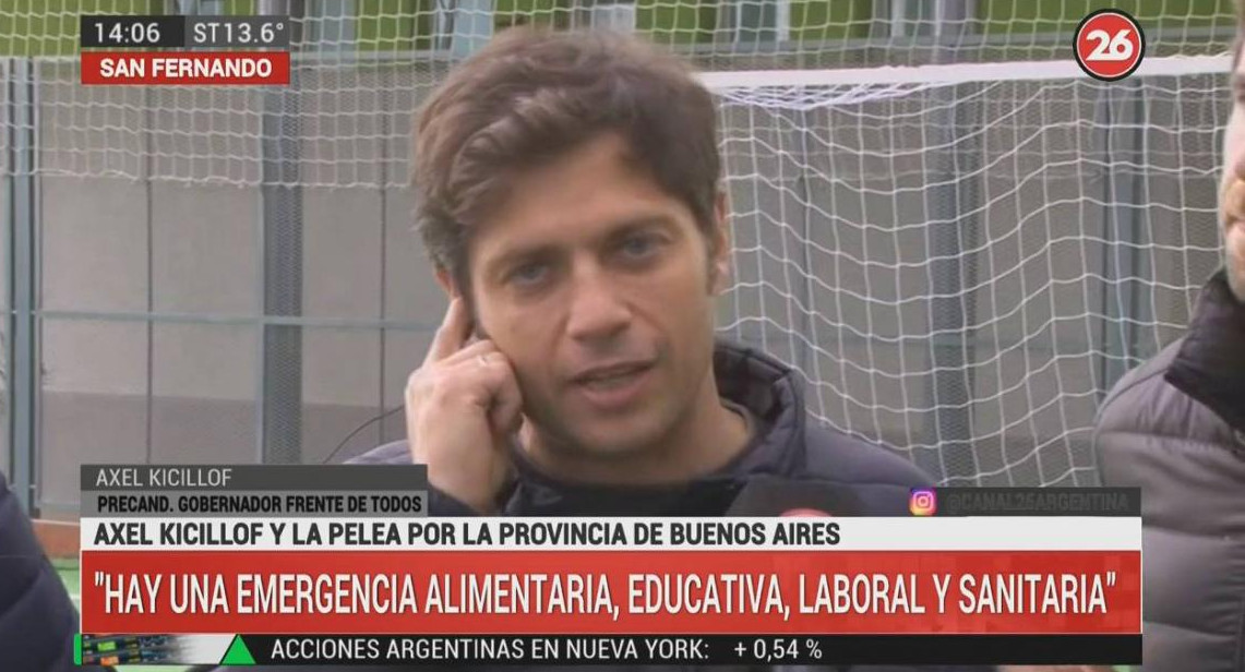 Axel Kicillof, San Fernando, exclusiva Canal 26