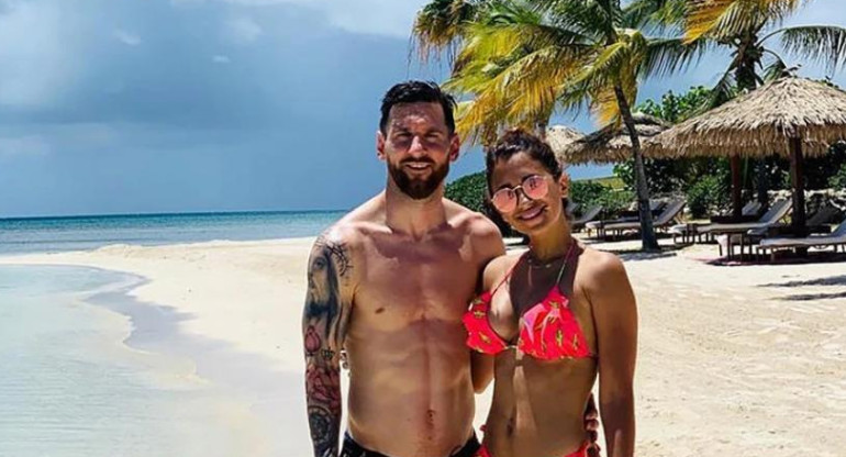 Lionel Messi y Antonela en el Caribe