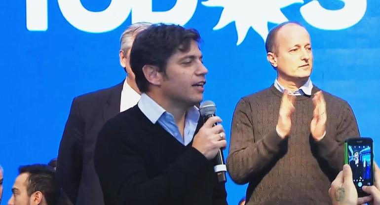 Axel Kicillof junto a Alberto Fernández y Martín Insaurralde en Lomas de Zamora, Elecciones 2019, Frente de Todos	