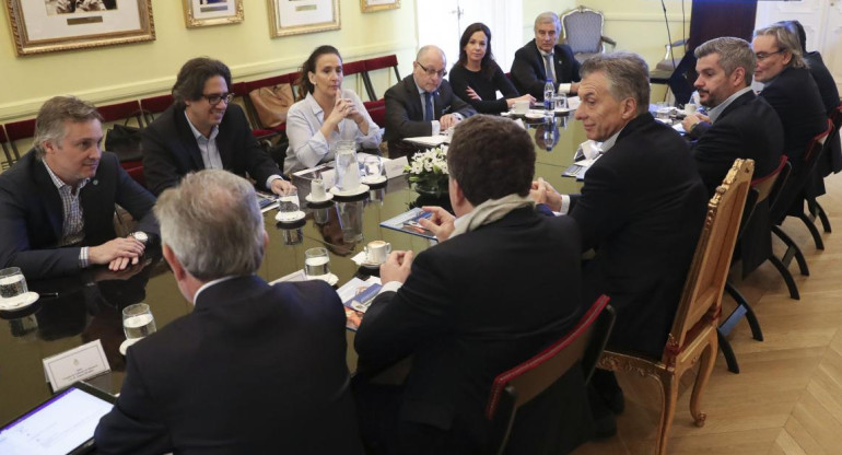 Mauricio Macri en reunión de Gabinete nacional en la Casa Rosada, NA