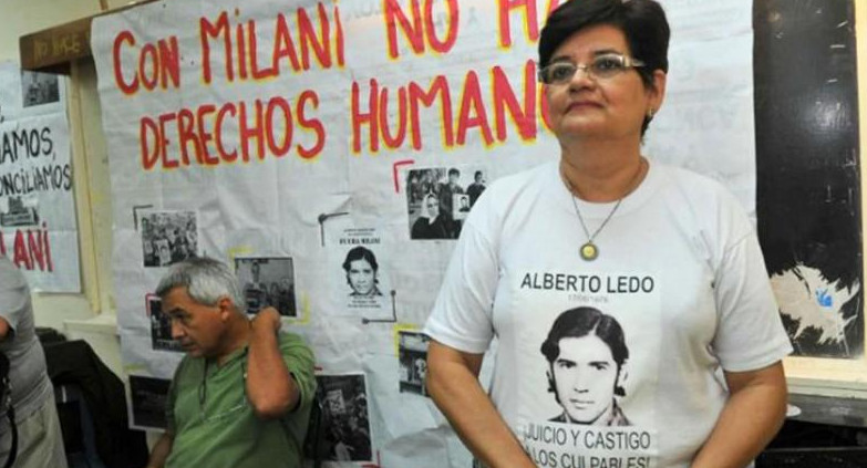 Graciela Ledo, hermana del soldado desaparecido Alberto Ledo, juicio contra Milani