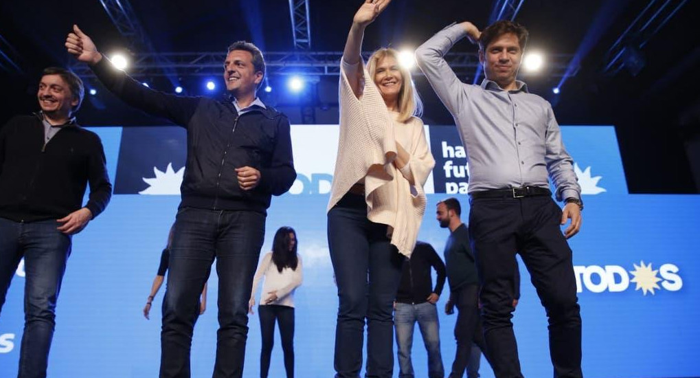 Máximo Kirchner, Sergio Massa, Verónica Magario y Axel Kicillof