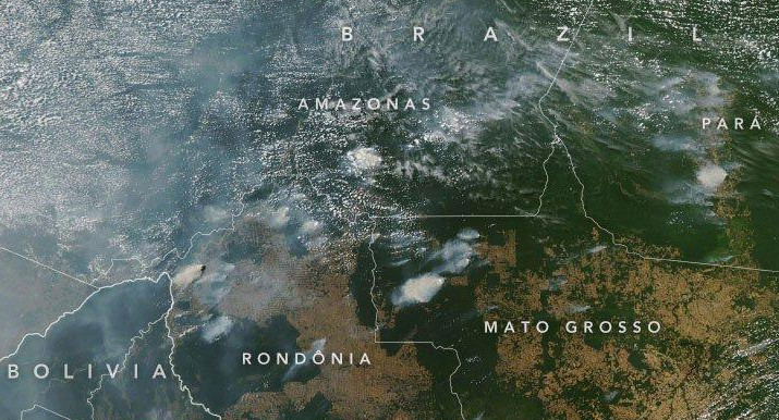 Incendios en la Amazonia, vistos desde el espacio por la NASA