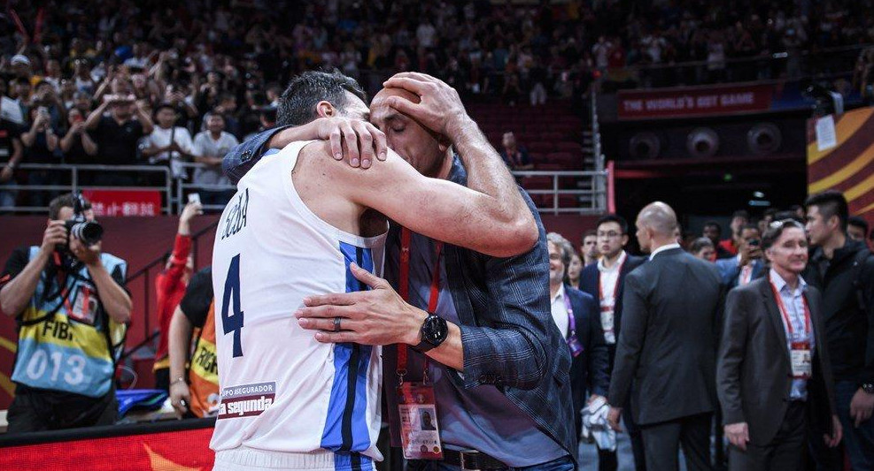 Luis Scola y Emanuel Ginóbili, Mundial de básquet, foto Twitter