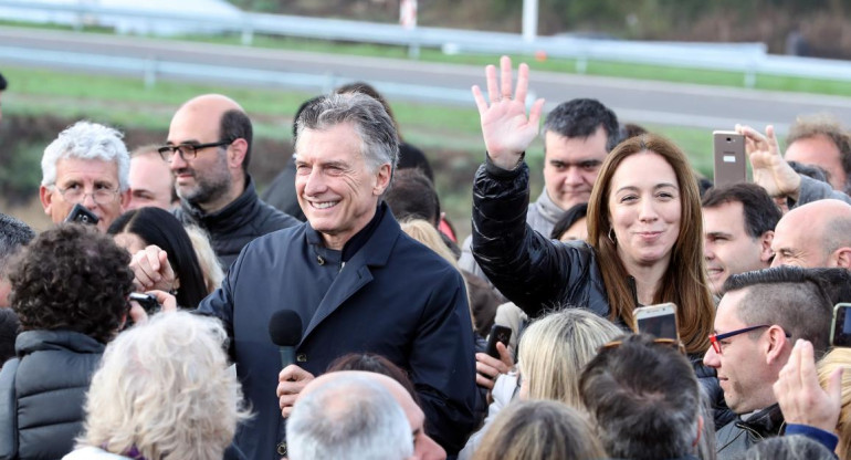 Mauricio Macri y Eugenia Vidal en acto, Elecciones 2019, Agencia NA