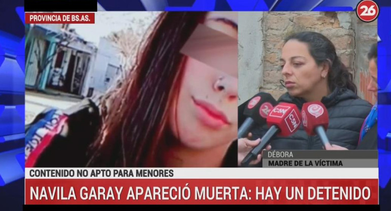 Madre de joven asesinada en Chascomús, Canal 26