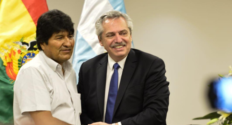 Alberto Fernández junto a Evo Morales, Frente de Todos