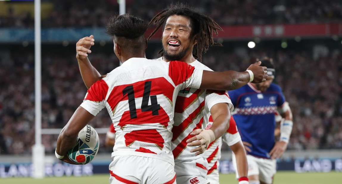 Mundial de Rugby 2019, Festejo de Japón ante Rusia, REUTERS