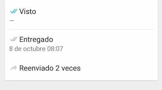 Mensaje reenviado en WhatsApp