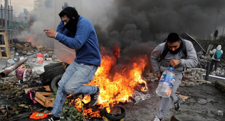 Jornada de protestas en Ecuador, incidentes, REUTERS