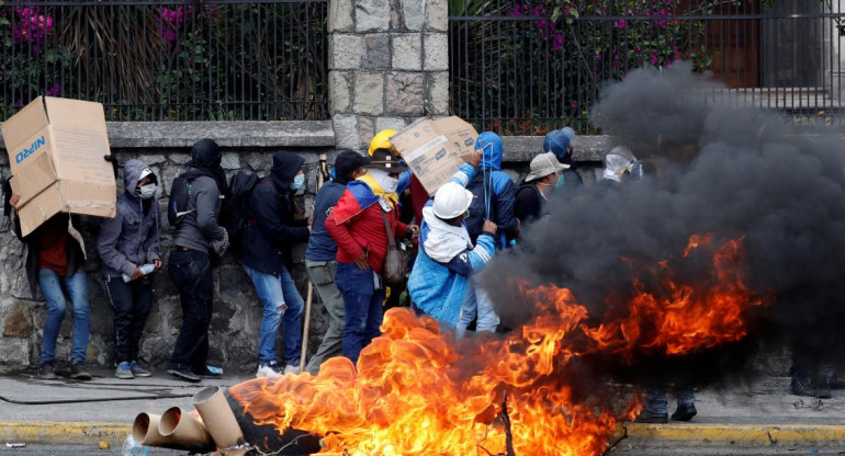 Jornada de protestas en Ecuador, incidentes, REUTERS