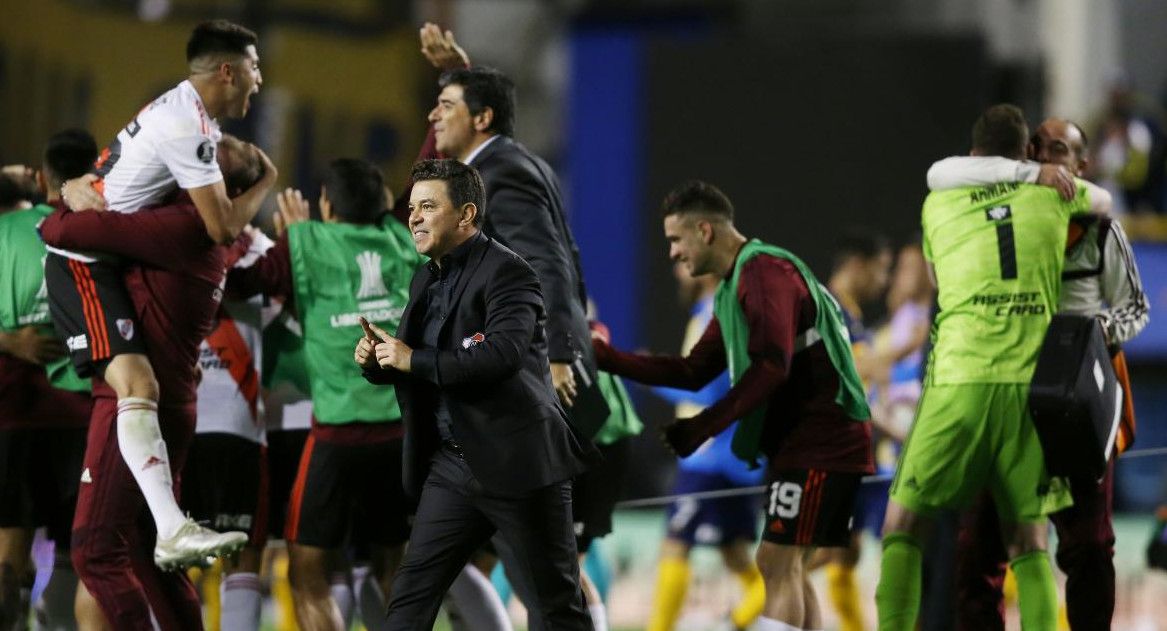 Copa Libertadores: Marcelo Gallardo en el festejo de River, REUTERS