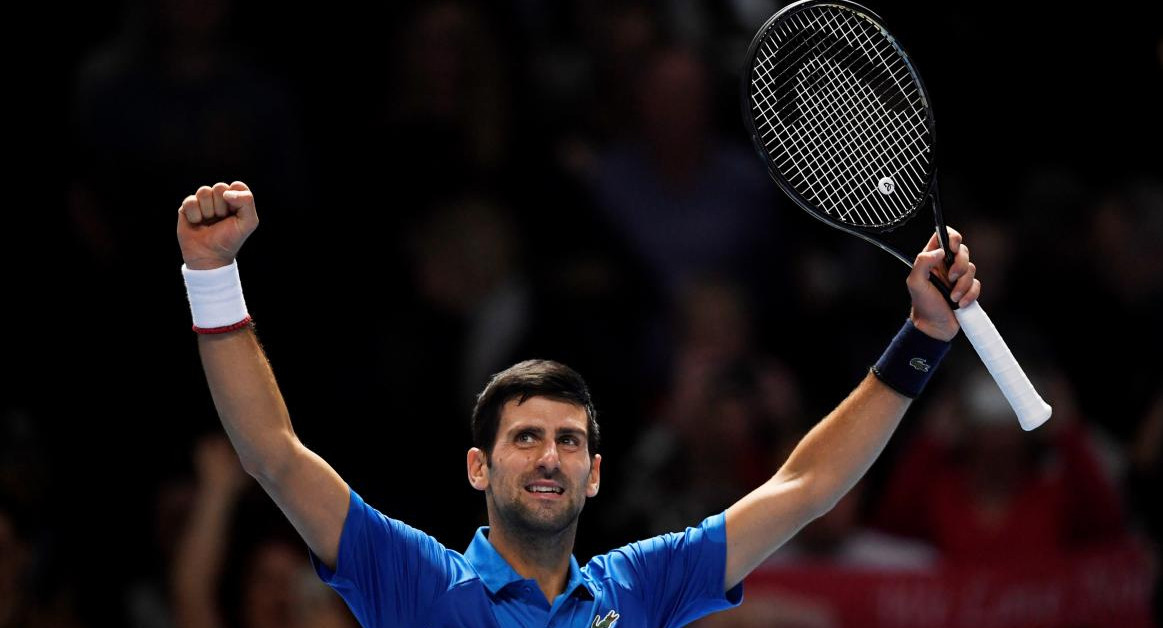 Festejo de Djokovic en el ATP Finals, REUTERS