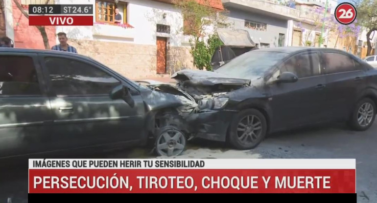 Persecución, choque y muerte, móvil Canal 26