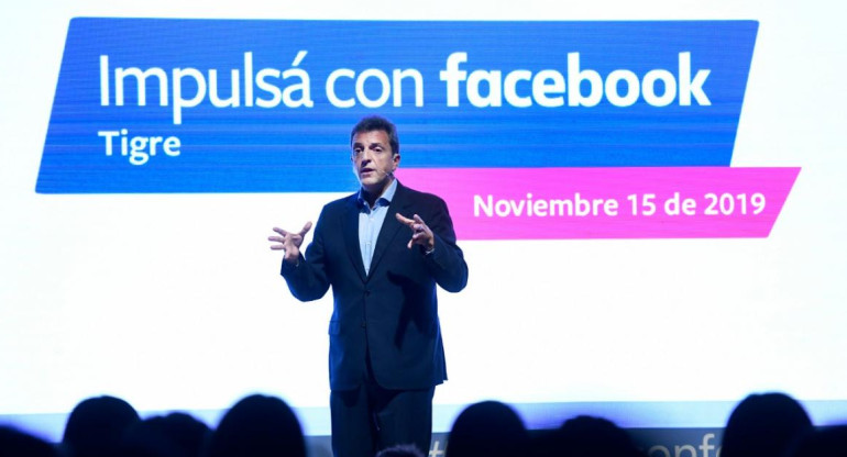 Sergio Massa en capacitación de Facebook en Tigre