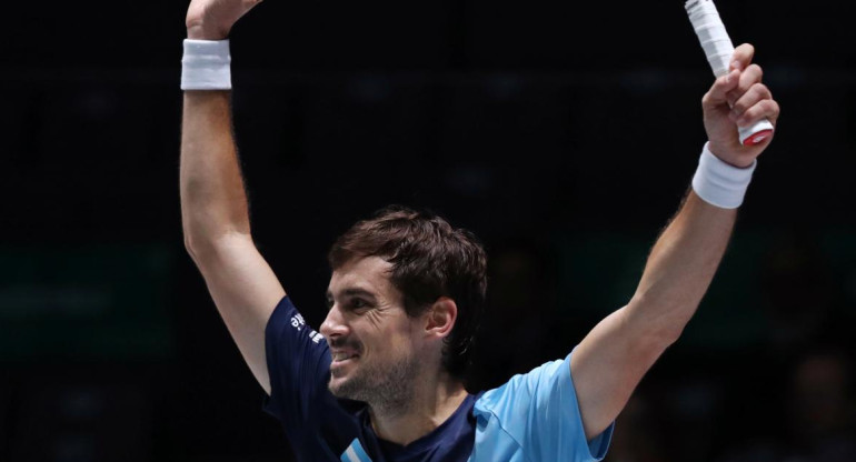 Triunfo de Guido Pella ante Nicolás Jarry en la Copa Davis, REUTERS