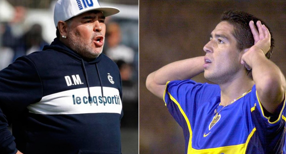 Diego Maradona y Juan Román Riquelme