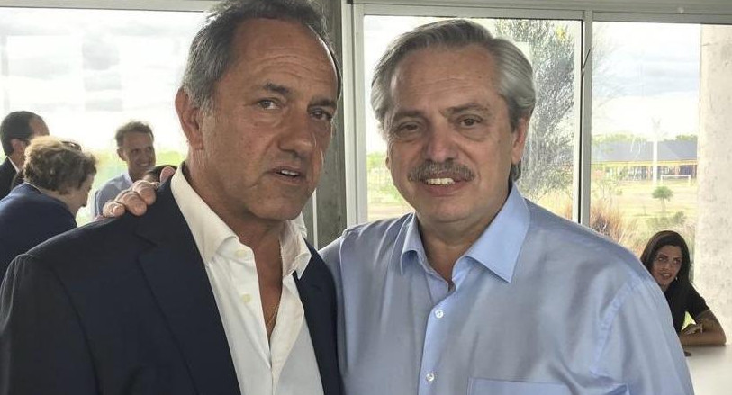 Daniel Scioli junto a Alberto Fernández, Agencia NA