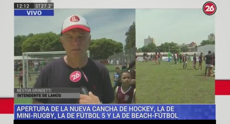 Nestor Grindetti en inauguración de obras en Lanús