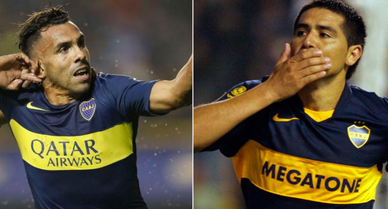 Carlos Tevez y Juan Román Riquelme