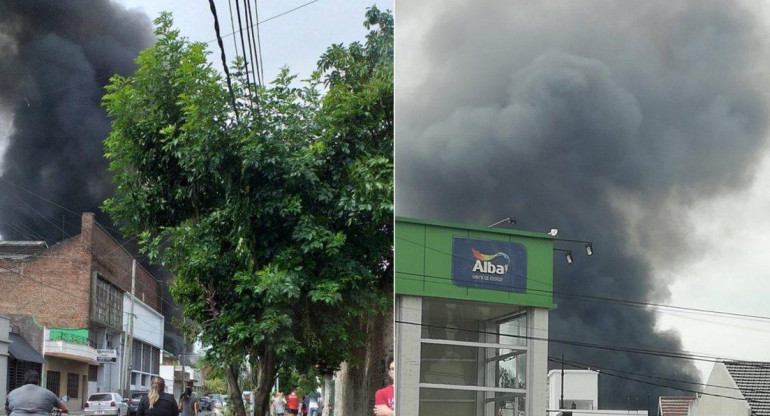 Incendio en maderera de Avellaneda