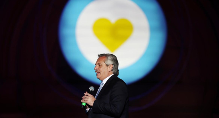 Discurso de Alberto Fernandez en la Plaza de Mayo, REUTERS