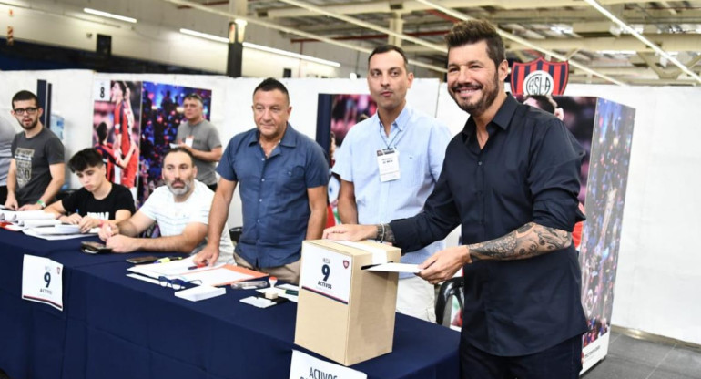 Marcelo Tinelli en las elecciones en San Lorenzo