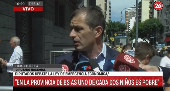 Bucca sobre Ley de Emergencia Económica, móvil Canal 26