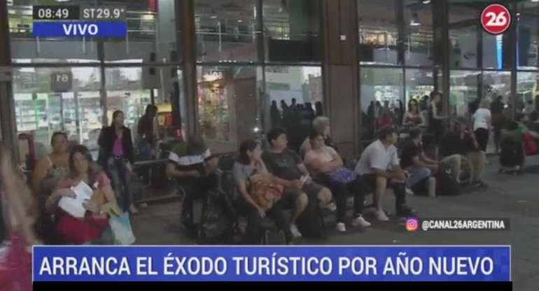 Éxodo turístimo por año nuevo, móvil Canal 26