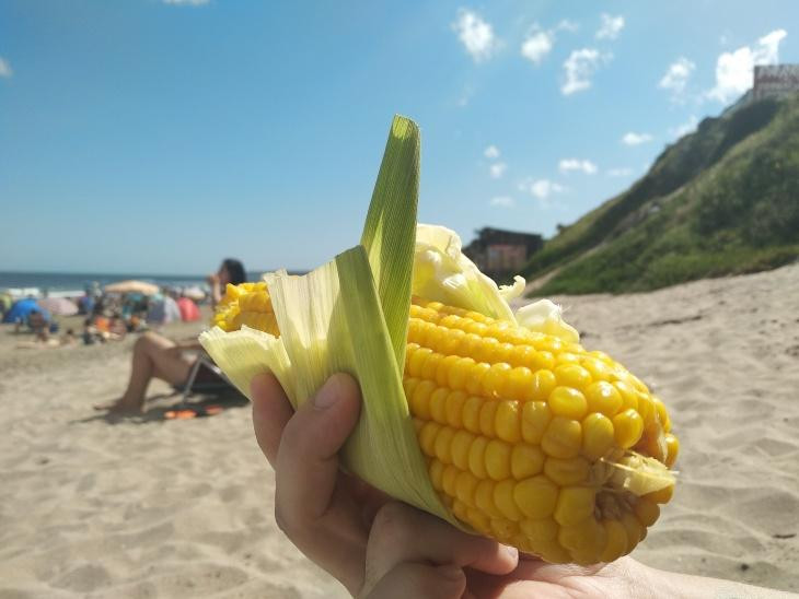 Choclo en la playa