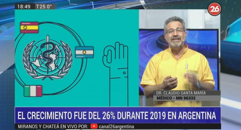 Donación de órganos, Claudio Santa María, Canal 26	