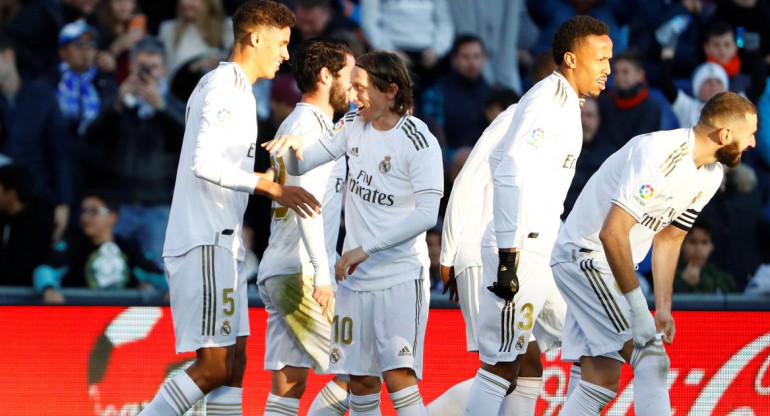 Festejo de Real Madrid ante Getafe por La Liga, REUTERS