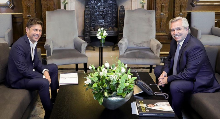 Axel Kicillof y Alberto Fernández en Casa Rosada