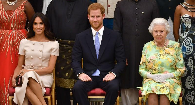 Realeza británica, Harry, Meghan y reina Isabel