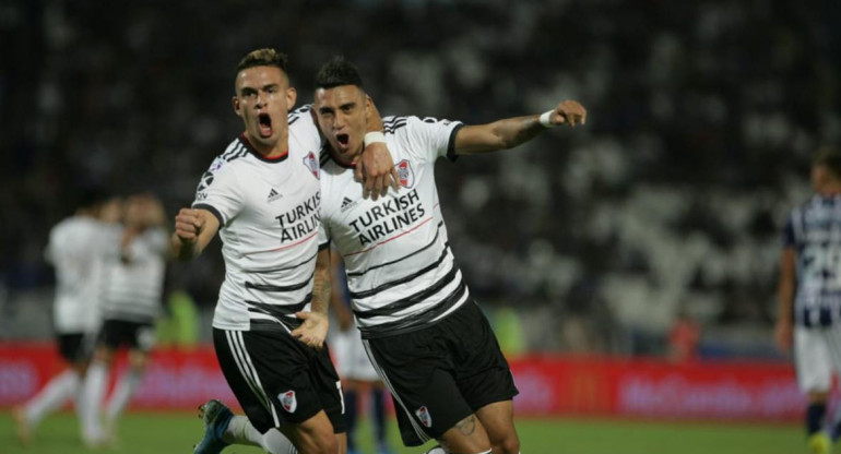 Festejo de Matías Suarez para River ante Godoy Cruz por Superliga, AGENCIA NA