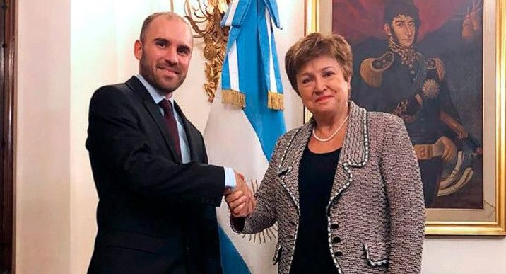 La directora gerente del FMI, Kristalina Georgieva, y el ministro de Economía, Martín Guzmán.