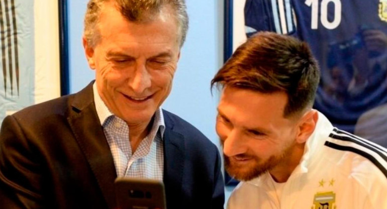 Mauricio Macri, Lionel Messi, presidente de la Nación, jugador de fútbol