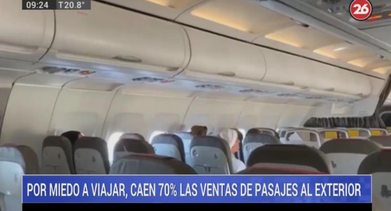 Coronavirus, pasajes de avión, informe Canal 26