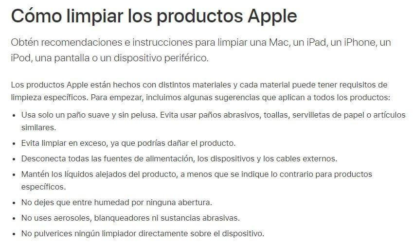 CORONAVIRUS PRODUCTOS APPLE