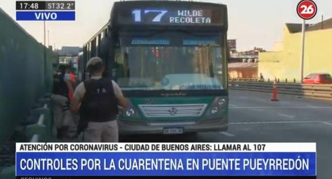 Controles de cuarentena por Coronavirus, Canal 26