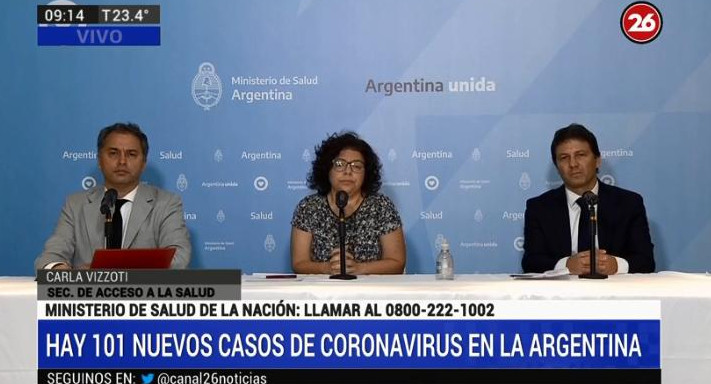 Reporte del Ministerio de Salud por el coronavirus, CANAL 26