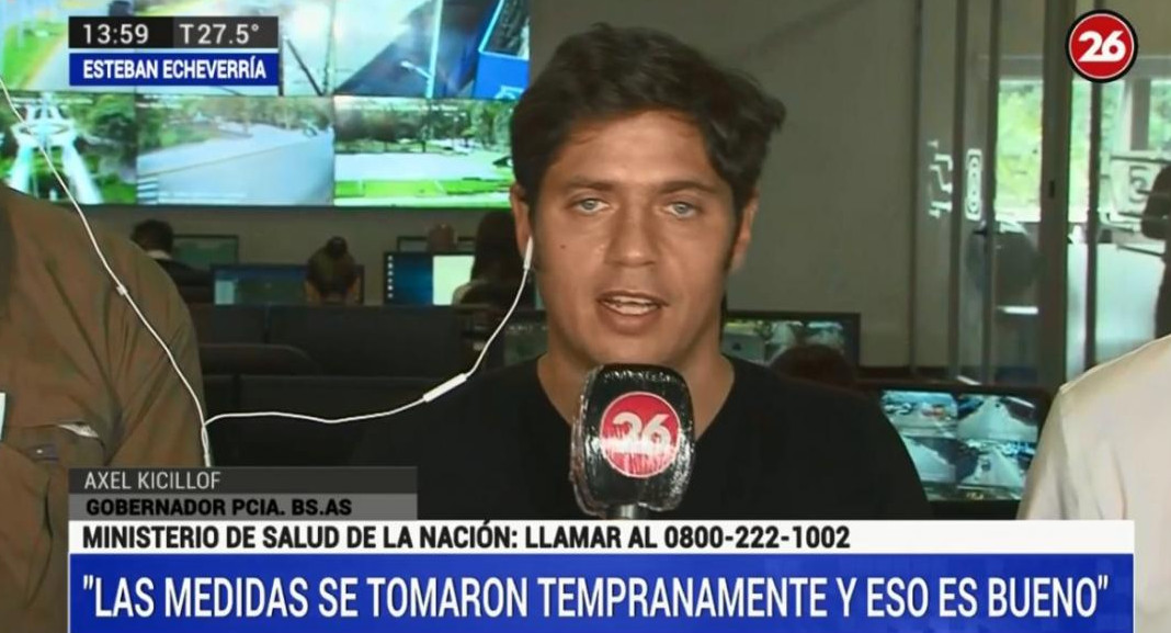 Coronavirus, Argentina, Kicillof, Canal 26